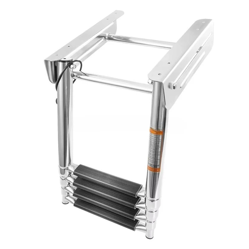 Marine Hardware Boat Stainless Steel Telescoping Drop Heavy-duty 4 Step Ladder With Swim Platform Yacht