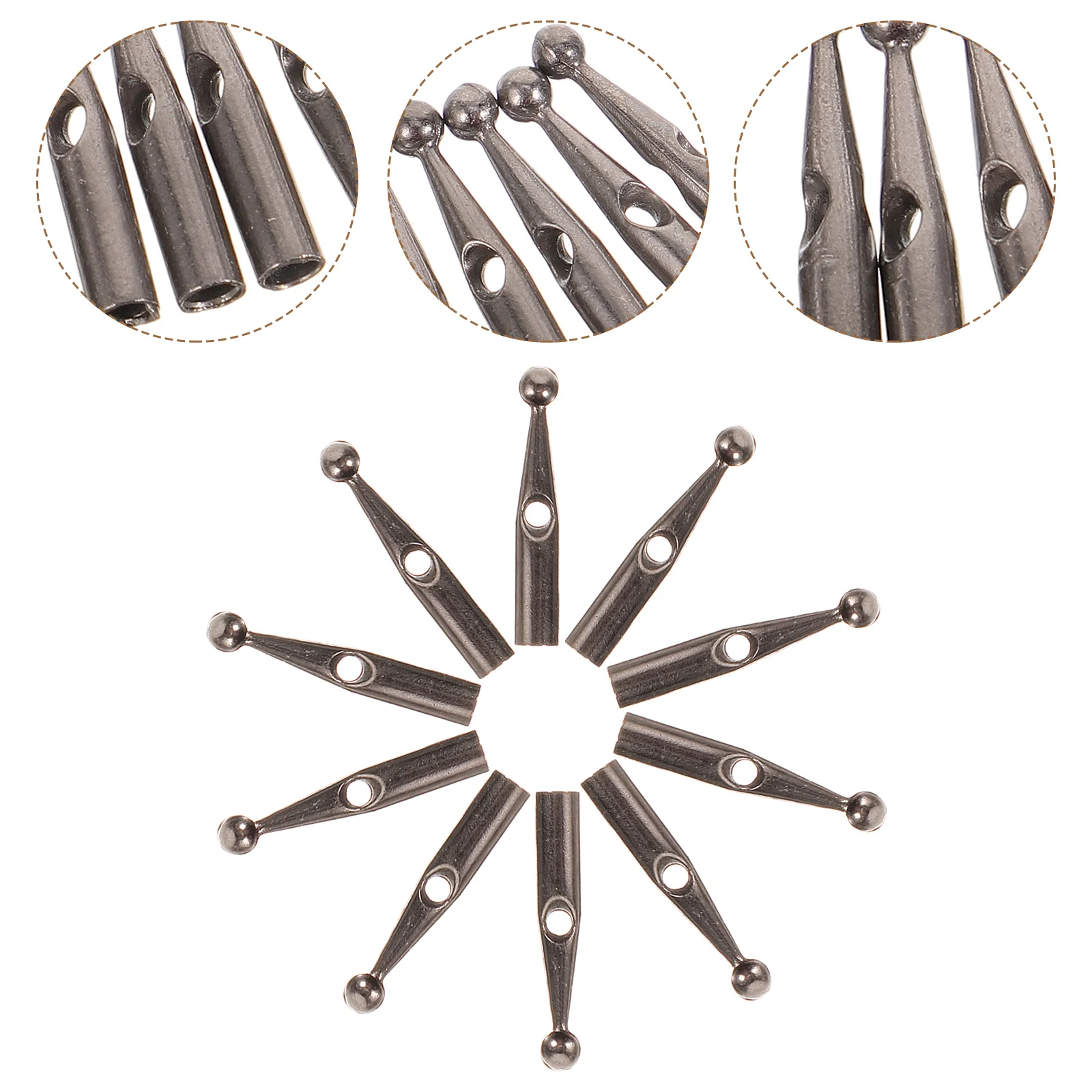 

10 Pcs Umbrella Tail Beads Long Handle Repair Parts Accessories Bone Covers Quilting Head Aluminum Alloy