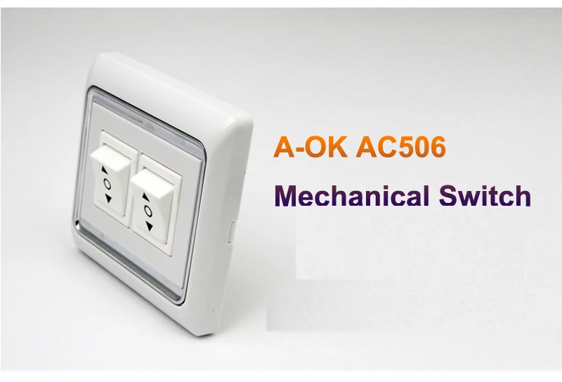 Brand New Original A-OK AC506 Wall Type Dual Mechanical Switch Wall For Electric Curtain , Roller Blind Smart Home