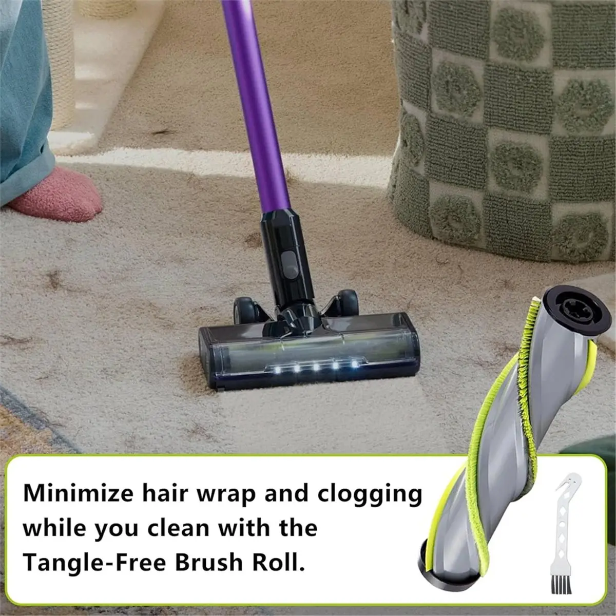 ABZD Replacement Brush Roller for Bissell Cleanview XR 200W/ Cleanview XR Pet 300W Cordless Stick Vacuum Cleaner 3789,3797