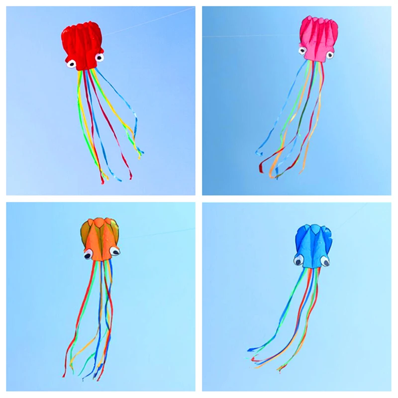 gratis verzending grote octopus kite fly nylon kite weifang kite fabriek grote kite wiel lopen in sky outdoor fun speelgoed kite lijn reel