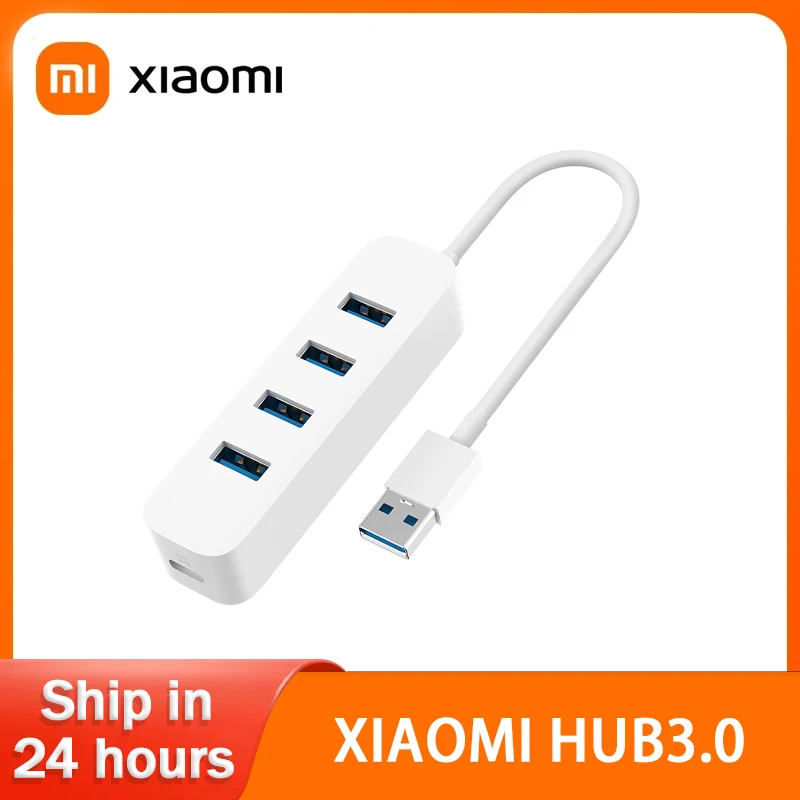 

2023 XIOAMI Hub 4 Port USB 3.0 Multi USB Splitter Hub with Power Supply Interface Hub USB3.0 Computer Accessories For PC Laptop