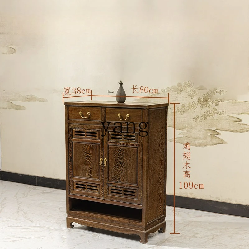 LTT Chinese solid wood tenon and mortise foyer multi-functional breathable locker