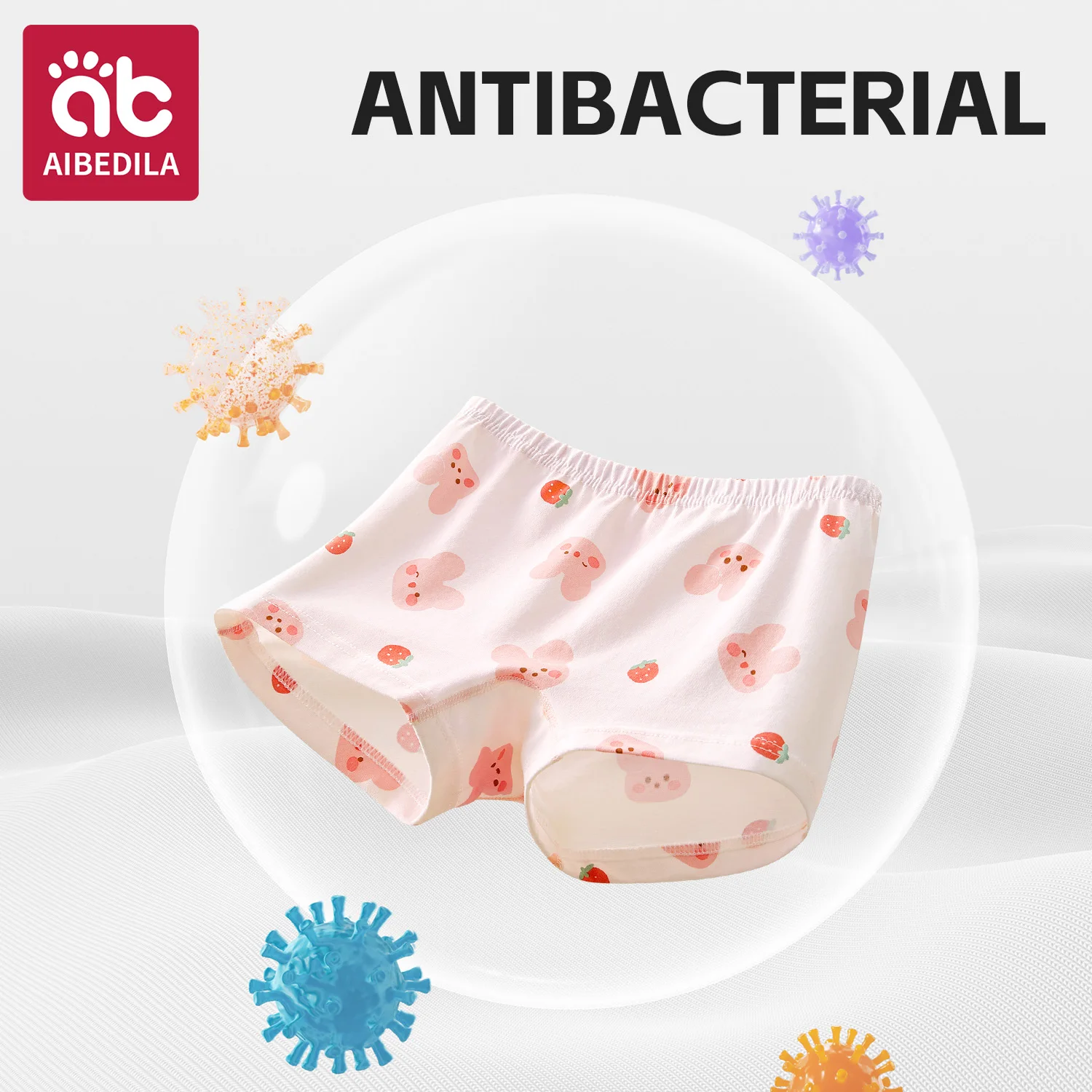 AIBEIDILA 4 أزواج الاطفال سراويل الفتيات لطيف سراويل الكرتون المضادة للبكتيريا الفتيات سراويل داخلية للرجال لينة القطن الطفل السروال 1-14Y #4