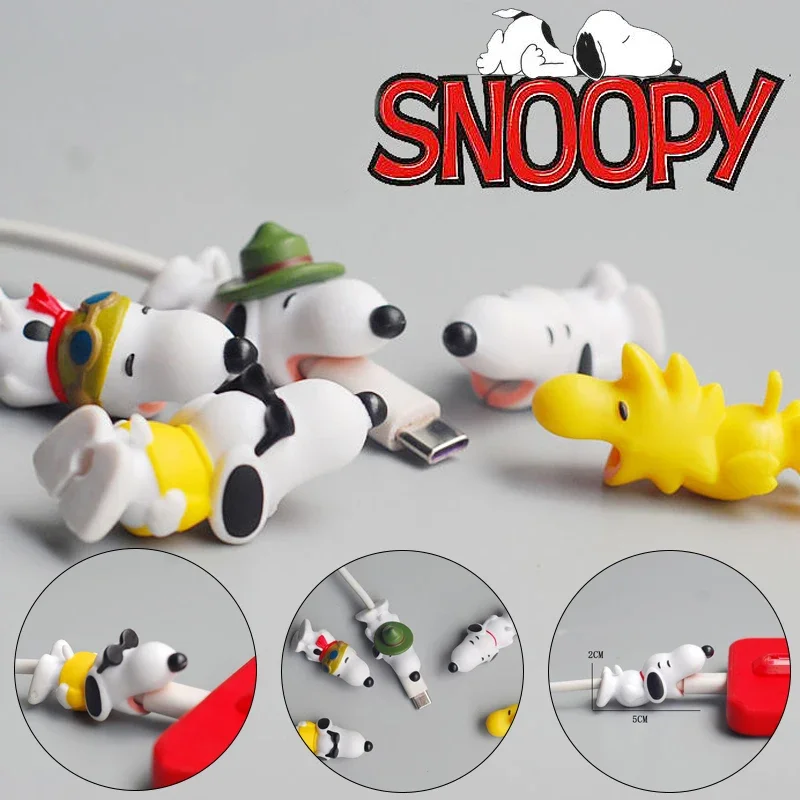 Snoopy USB Cable Bites Protector Cartoon Cover Protect Case for Iphone Cable Charging Protective Cover Cellphone Decor Wire Gift