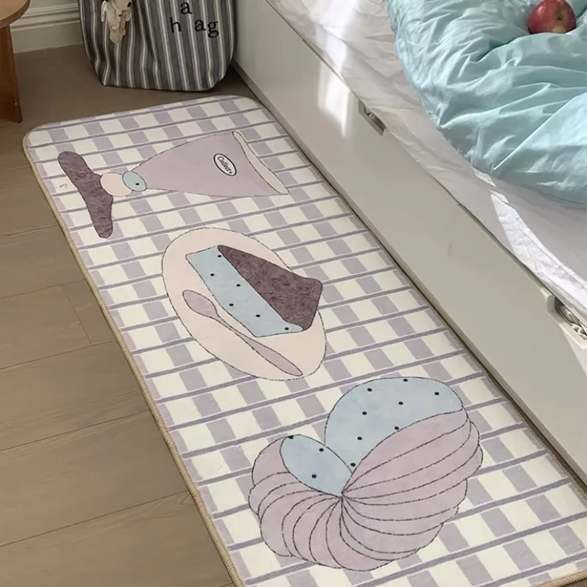 

VIKAMA Ins Style Creative Anti Slip Carpet Soft Bedside Living Room Bedroom Mat Machine Washable Durable Home Decor Floor Rug