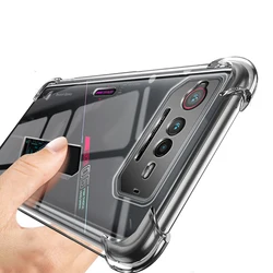 Case For ROG Phone 6 6D Pro Reinforced Corners Shockproof Soft TPU Clear Cover For ASUS Rog Phone6 Ultimate Couqe Fundas