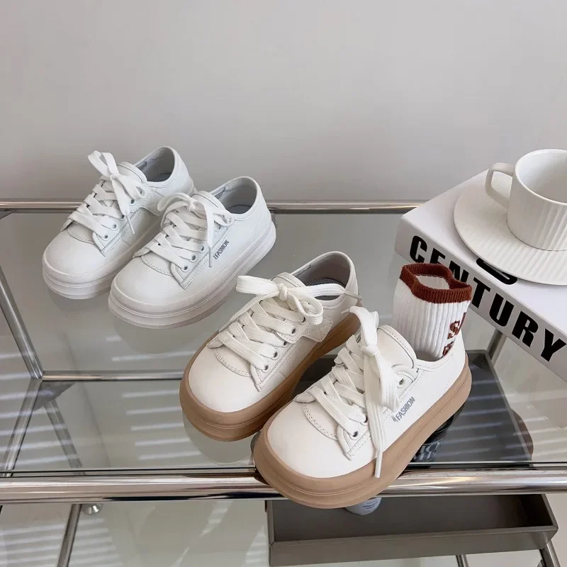 2023 New Casual Board Shoes for Boys and Girls Cream Puff Children's Soft Small White Sneakers casual board shoes