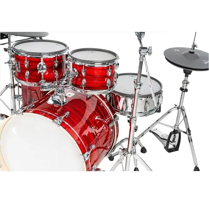 Unlock 14/16/17/20 Cymbals 10/12/14/16/22 Drum Lightning Series Electronic Drum Set Red Percussion