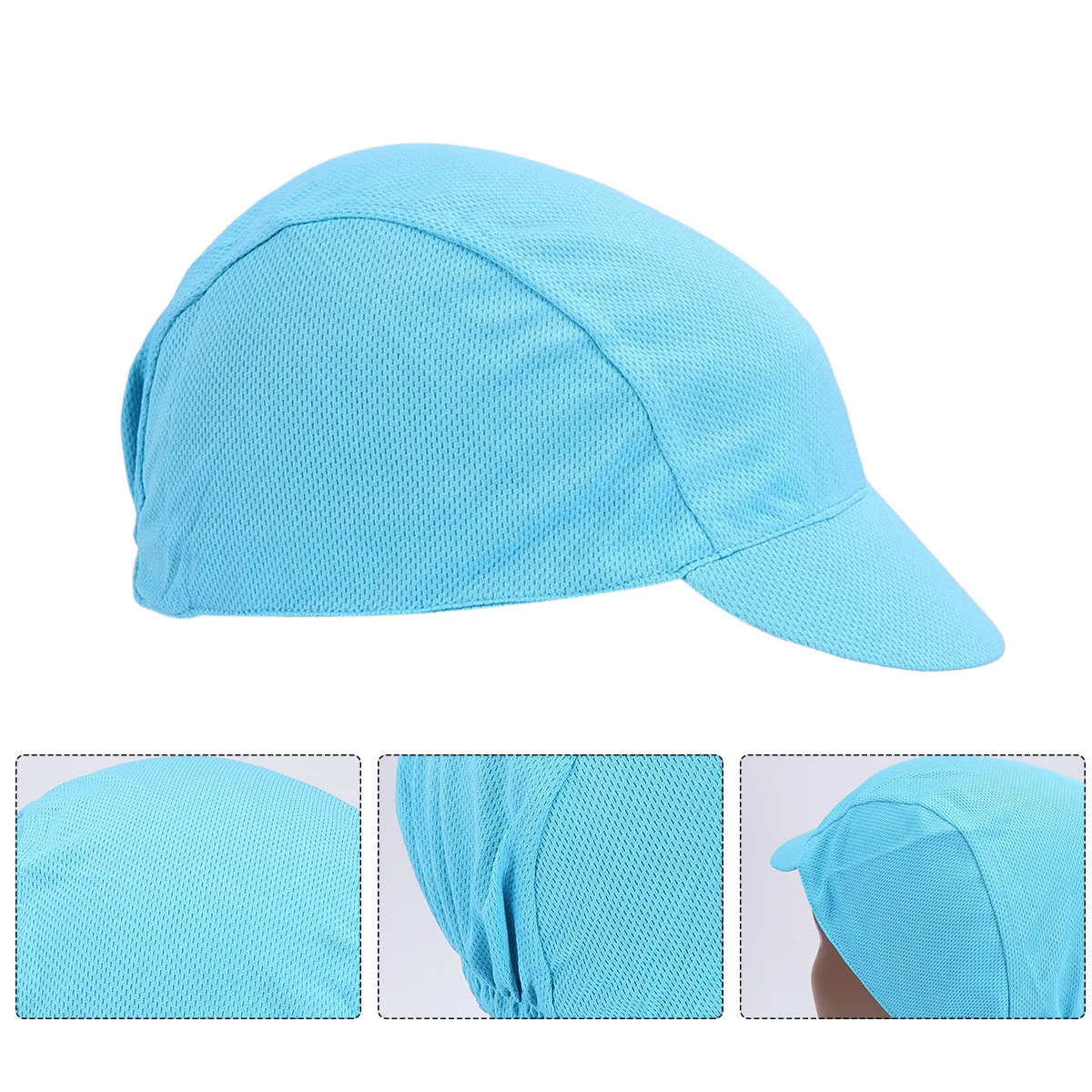 Cycling Cap Breathable Quick Dry Lightweight Mesh Sweat-Absorbing Cycling Beanie for Men Women Outdoor Sports White