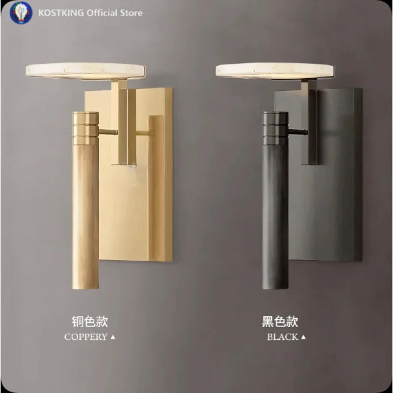 North American Design Sense, Antique American Style, Simple All-Copper Bedside Lamp, Corridor And Wall Lamp