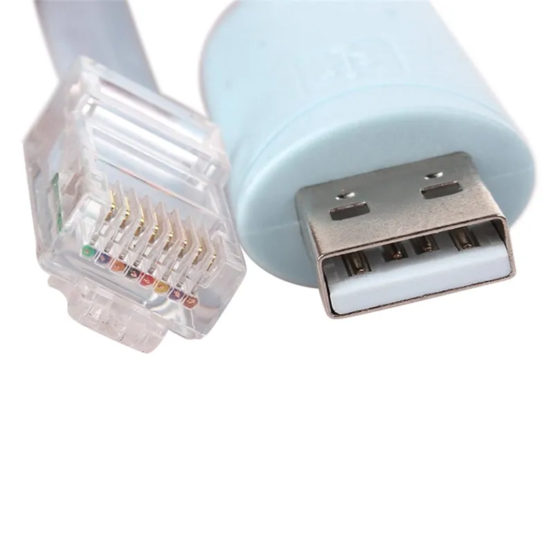 1.8M USB To RJ45 USB To RS232 Serial To RJ45 CAT5 Console Adapter Cable Cord For Cisco Routers New