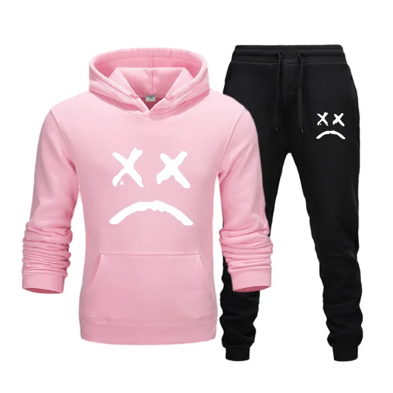 

Men's autumn and winter 2025 casual sportswear, fashionable sportswear, two-piece set of hoodie and long pants, running sportswe