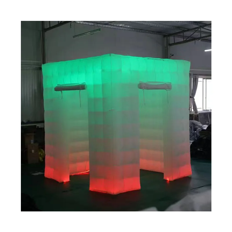 Led Inflatable Cube Photo Booth Tent Photobooth Enclosure For Sale White Or Black Customized Logo Printed