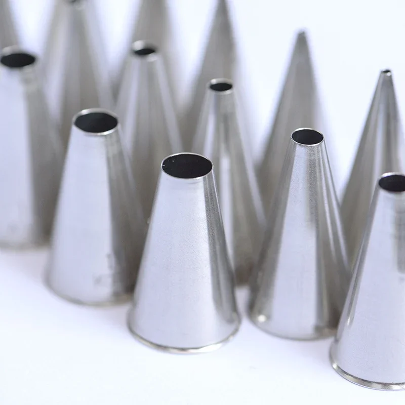 801-809 Different Size 304 Stainless Steel Round Mouth Nozzles Cream Cake Decorating Kitchen Bakery Tools DIY Cake Decorating