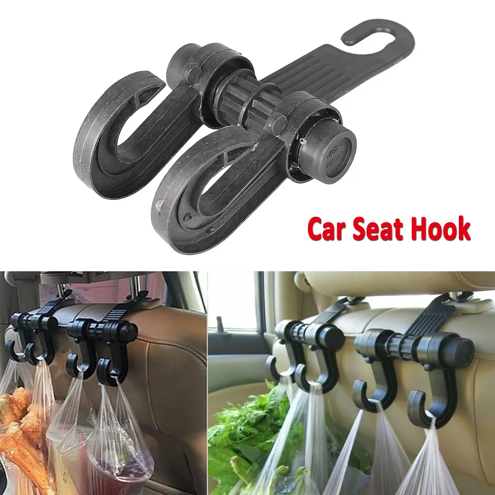 Car Interior Seat Double Hook Coat Purse Bag Holder Organizer Hanger Aluxiliary Hook Universal for BMW Honda SUV Automobile