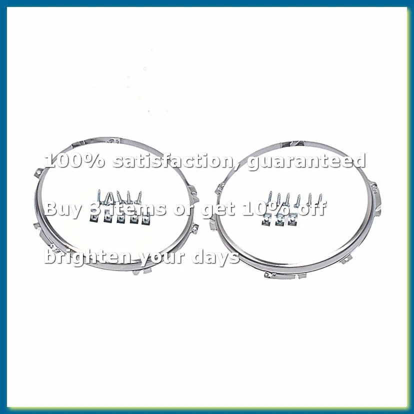1Pair 7In Front Headlight Bezel Chrome Round for