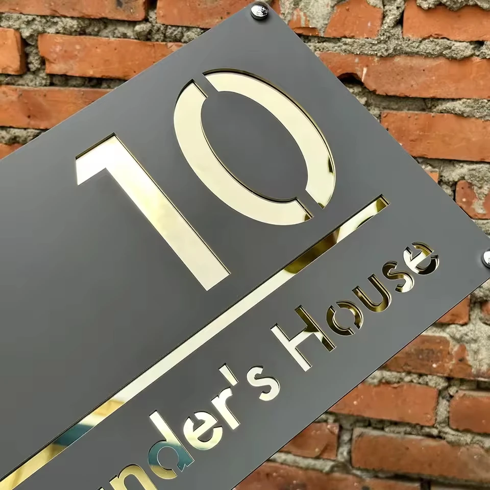 Personalized 3D Floating House Number Sign Custom Street Address Plaque Outdoor Modern Acrylic Residential Door House Sign Decor