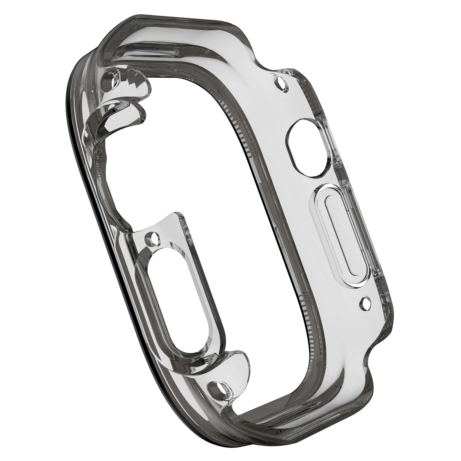 For Apple Watch Ultra 3 / Ultra 2 / Ultra 49mm Hard PC IML Watch Case with Tempered Glass Screen Film - Transparent Black view 2