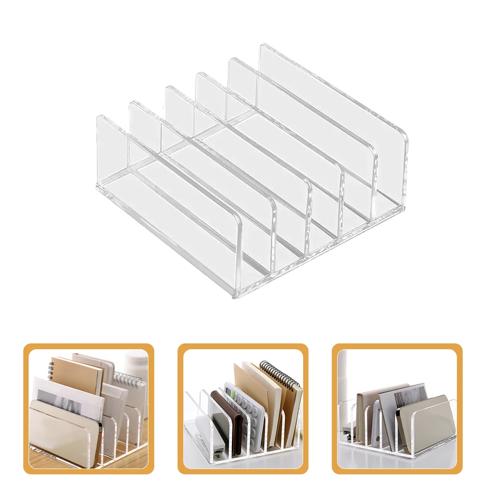Book Stand File Storage Rack Office Accessories Acrylic Folder Holder Desktop Bookshelf