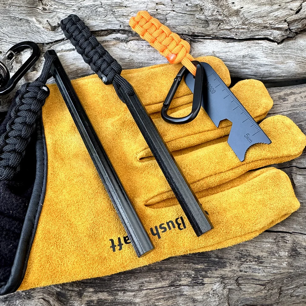 Bear Grylls Überlebens-Feuerstarter Magnesium-Feuerstahl, Tragbares Notfall-Feuerzeug-Set mit Kompass und Pfeife für Camping und Wandern – Detail 6