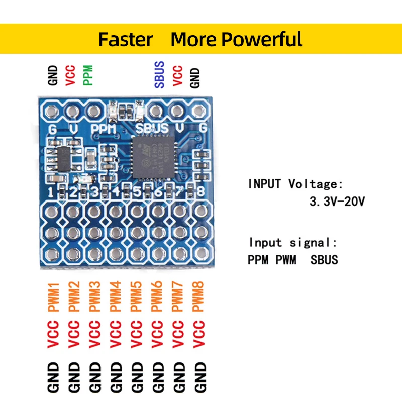 JHEMCU SPP 8CH Signal Converter Support SBUS PPM PWM Module Output For Flysky iA6B Frsky X8R Receiver RC Plane FPV Drone