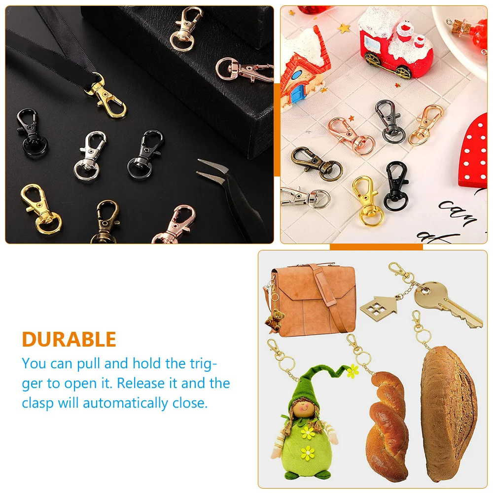 

35pcs Lobster Claw Clasps Zinc Alloy Swivel Keyrings Lanyard Snap Hooks D Ring Clip Keychain Pendants DIY
