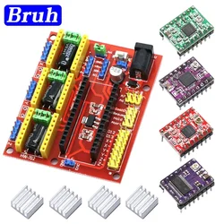 CNC Shield V4 Engraving Machine / 3D Printer / + 4pcs A4988 DRV8825 AT2100 Stepper Motor Driver Expansion Board for Arduino UNO