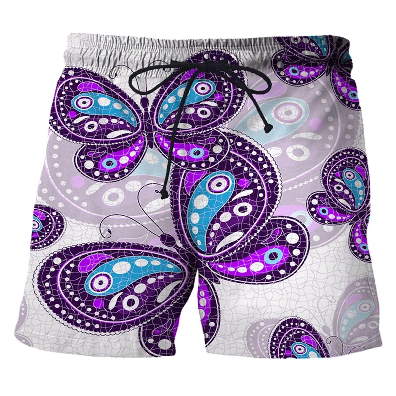 Multi Color 3D Print Butterfly Beach Shorts For Men Kids Summer Short Pants Swimming Trunks Cool Street Ice Surf Board Shorts