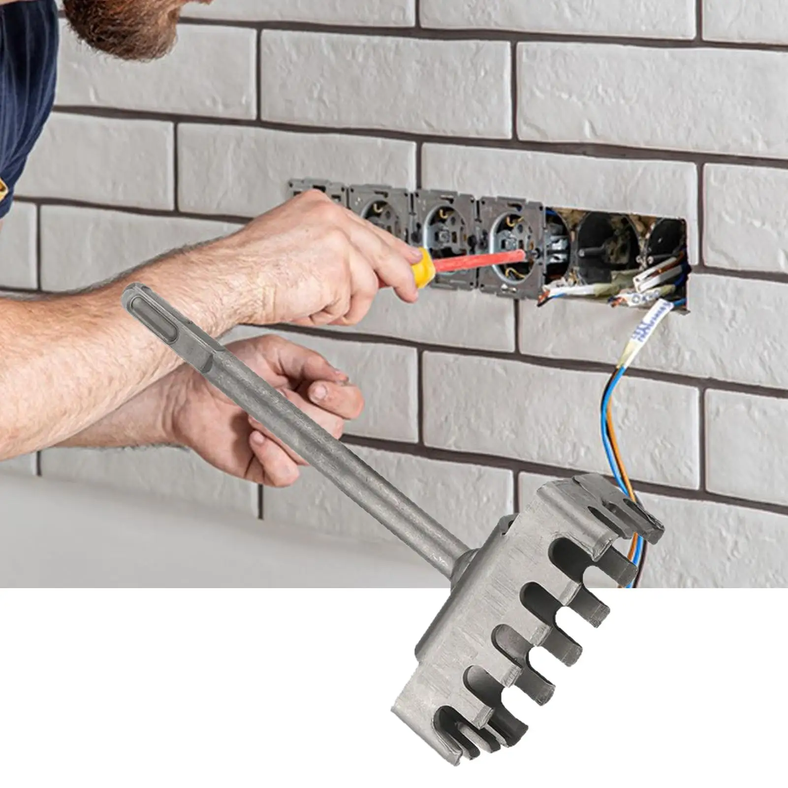 Square Slot Cutter Wall Outlet Cutter Oscillating Tool Creative Square Hole Puncher for Construction Home Renovation Brick