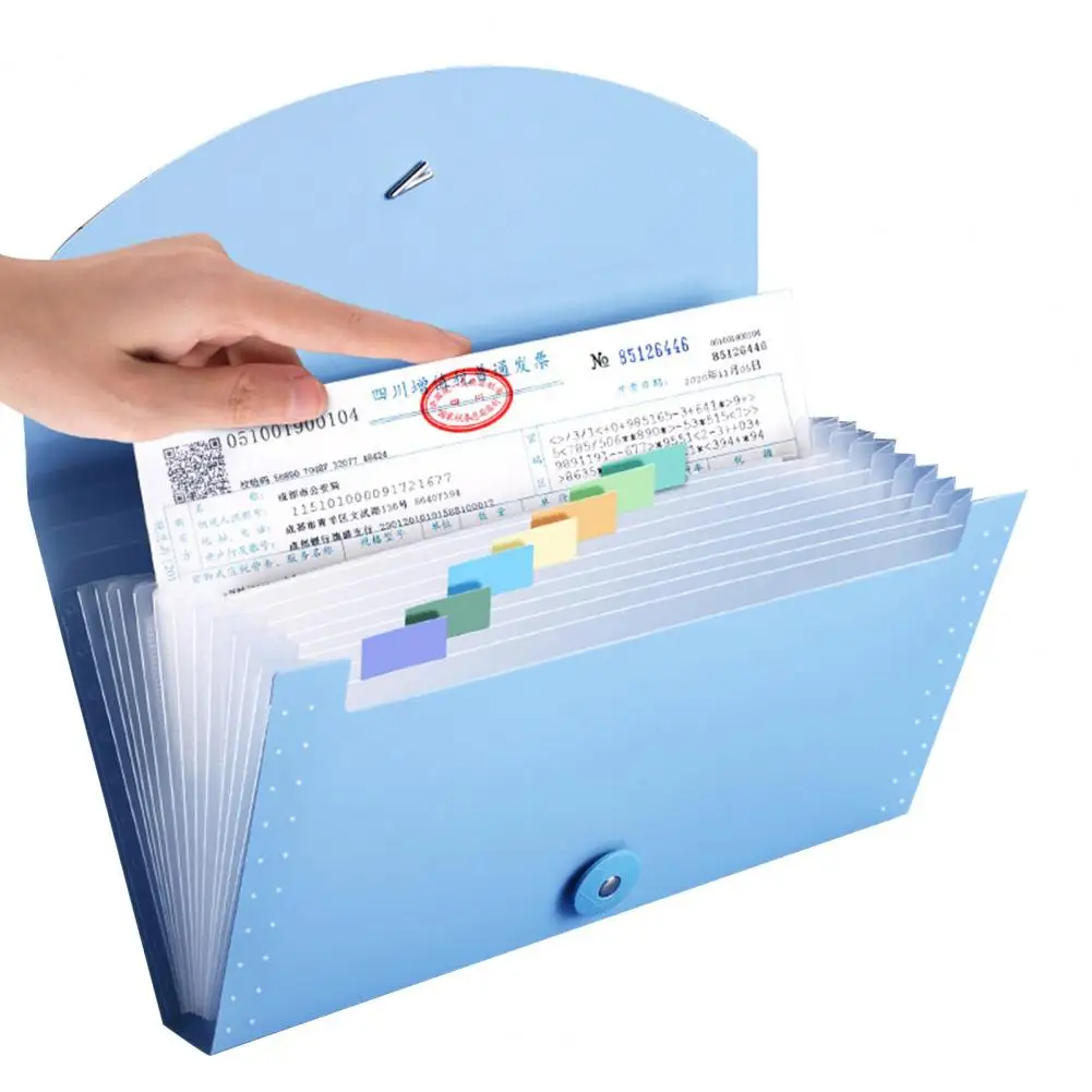 Storage Bag Waterproof Receipt Organizer with Capacity for Business Coupons Cash Storage Expanding File Folder for Cards Checks