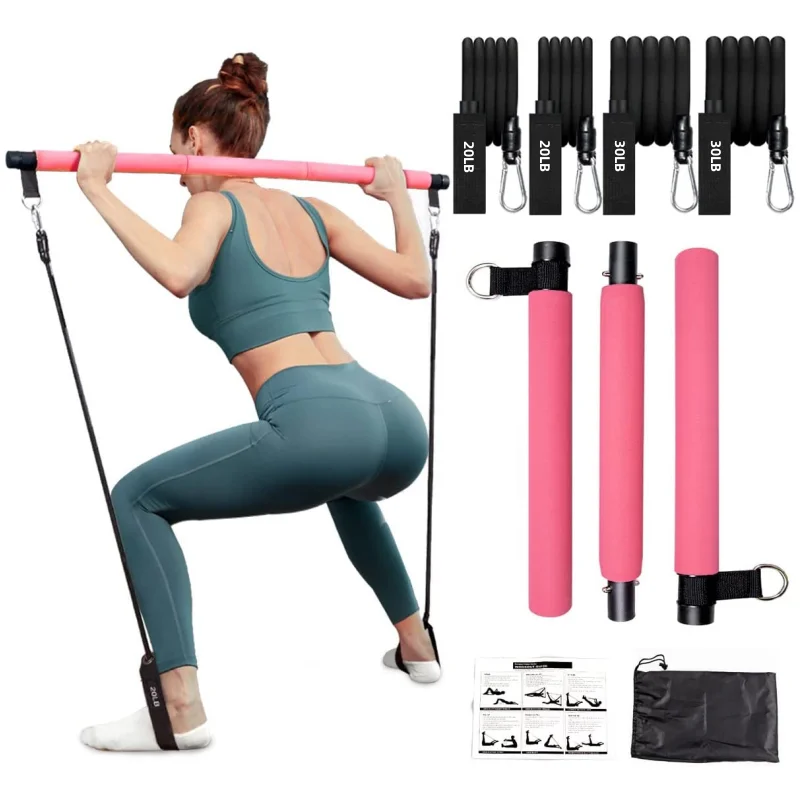 

Pilates Bar Kit with Resistance Band Protable Home Gym Workout Equipment For Women Perfect Stretched Fusion Exercise Bar & Band