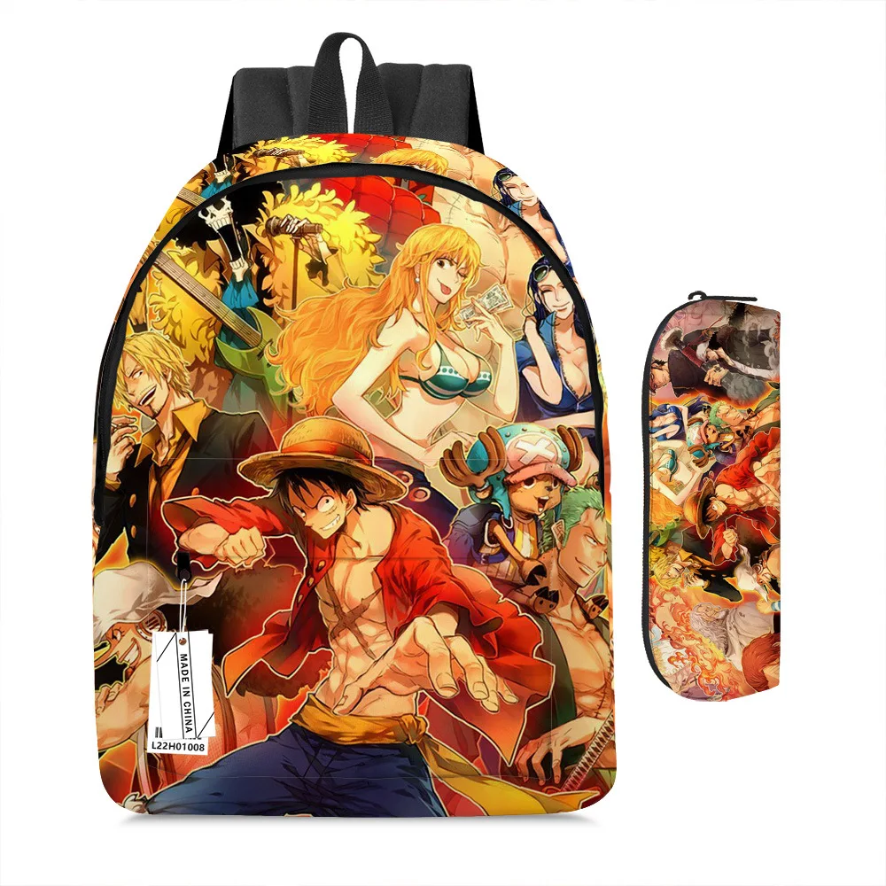 

One Piece Anime School Bag Luffy Zoro Backpack Lightweight Large Capacity Accessory Student Boys kids