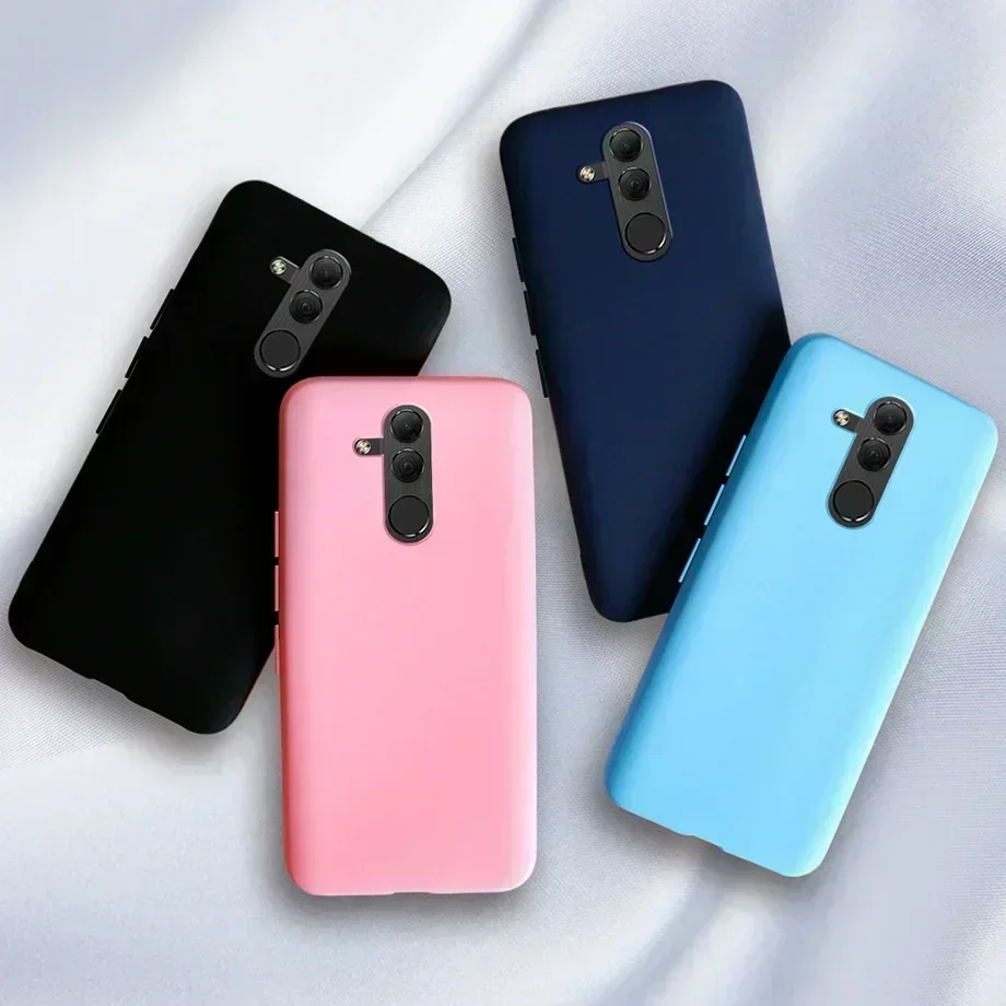 Caixa de telefone de silicone para huawei mate 20 lite, ultra fino, fino, macio, sólido, fosco tampa traseira