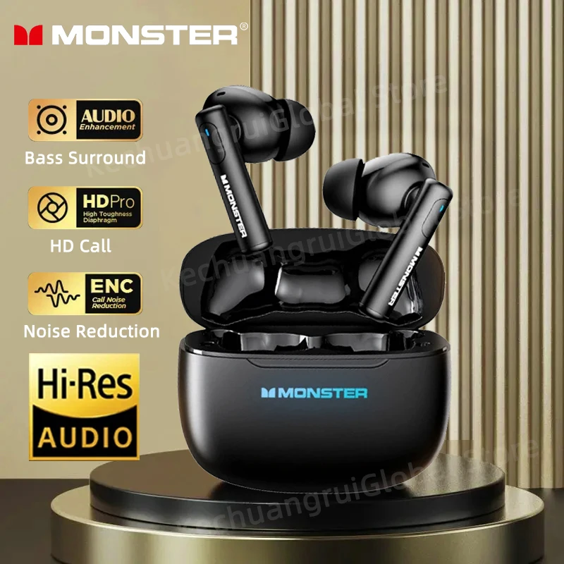 

Monster XKT26 TWS Wireless Bluetooth Earphones Hifi Stereo Headphones Gaming Headset Noise Reduction Sports Earbuds With Mic