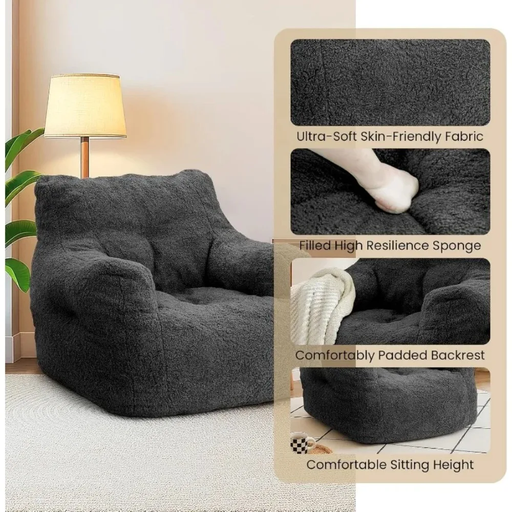 كرسي مطبخ منزلي مع حشو، أريكة بين باج مع حشوة ناعمة معنقدة، أريكة رقيقة وكسولة، كراسي بين باج مريحة ومريحة #6