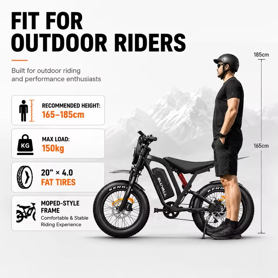 US Stock Electric Bike Adults R700 Pro 3000W Peak 125N.m 60V 30Ah 40MPH 20"x4.0 Fat Tire Off Road Dirt Bike Inverted Fork Full Suspension Hydraulic Brakes UL2849 image 5