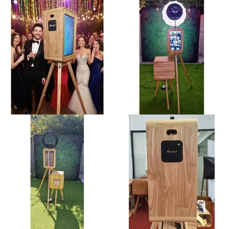 for 18.5 inch screen wood paint color DSLR camera photo booth party wedding wooden vintage photo booth