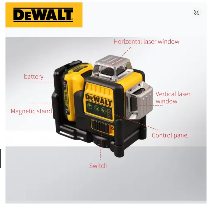 

DEWALT 12V Professional Laser Level DW089LG 12 Lines 360 Self-Leveling Horizontal And Vertical Cross Line Construction Tools