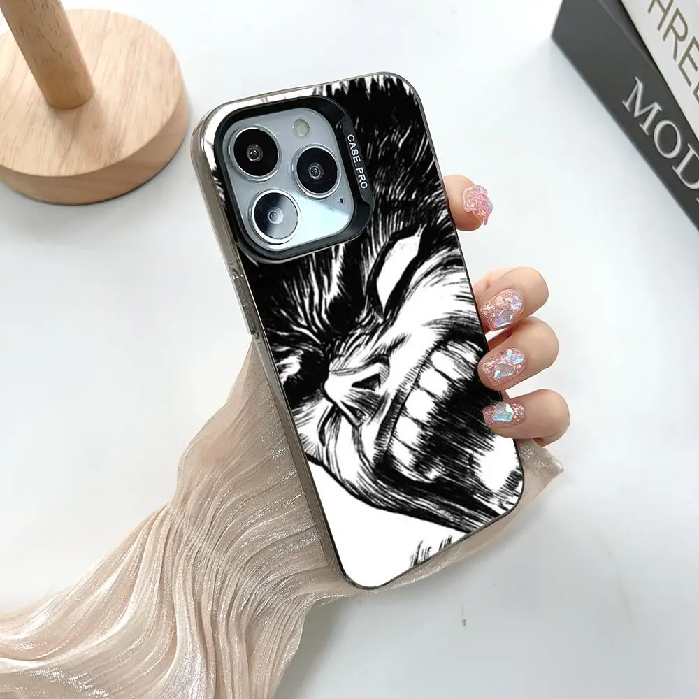 Guts Anime B-Berserk MINISO Phone Silver Popular In Korea Wholesale Case For IPhone 16 15 14 13 12 Pro XR Shockproof Color Cove