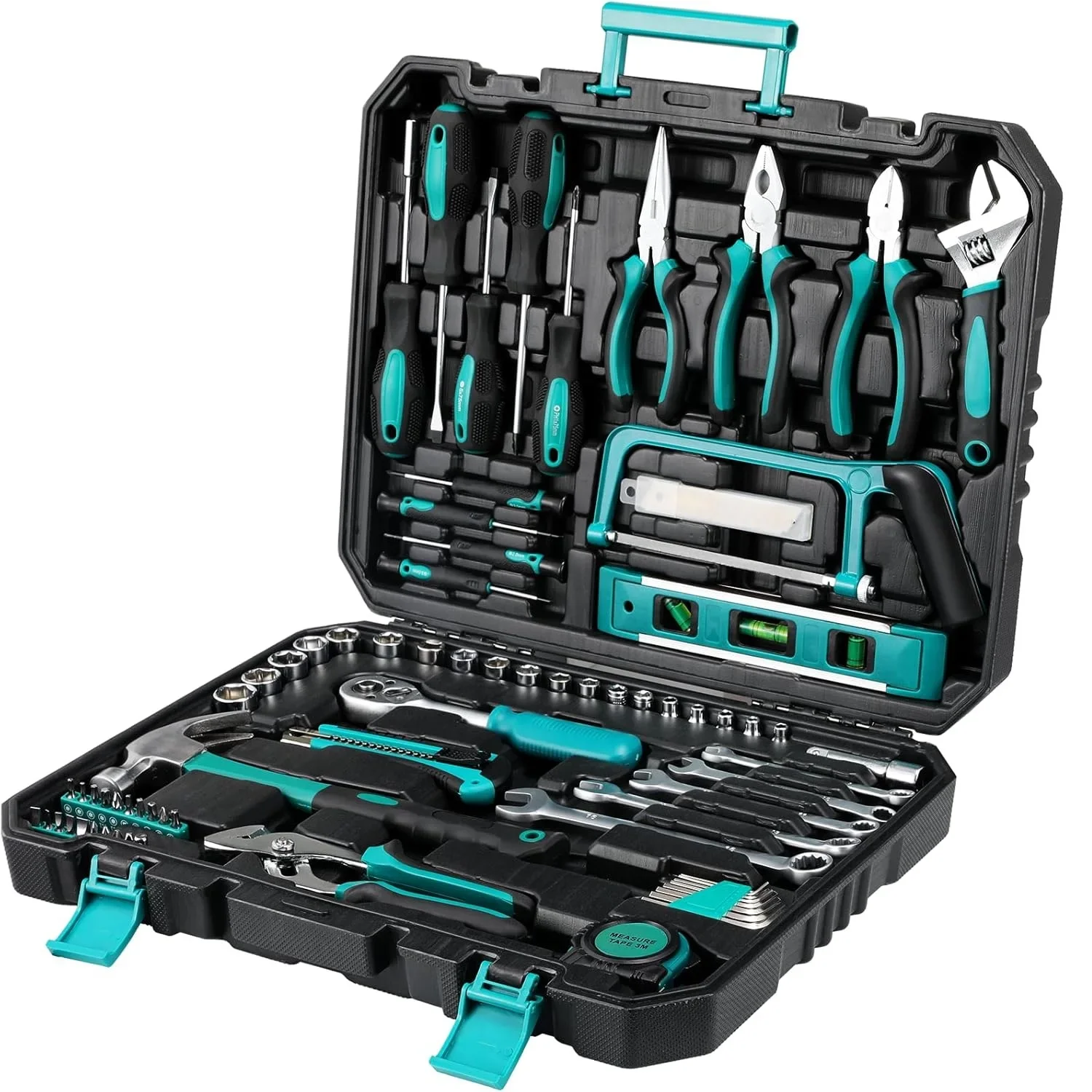 79 Piece Home Auto Repair Tool Kit, Wrench Plastic Toolbox with General Household Hand Tool Set w/ Plastic Toolbox Storage Case