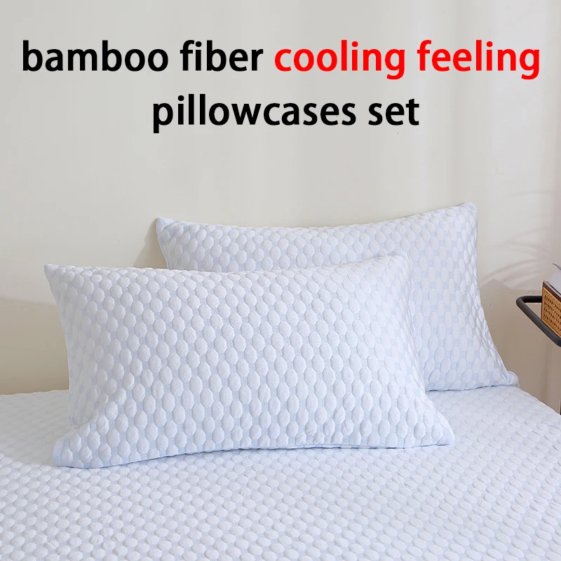 50*65/50*70/50*75/50*90cm bamboo fiber polyester cooling waterproof bed pillowcases for bed 50x70 pack of 2 pillow case covers