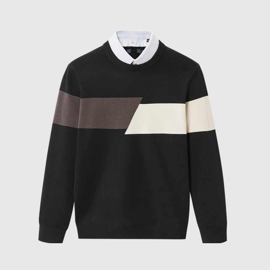 

Повседневный вязаный свитер, мужской осенне-зимний Turtlene со съемным воротником, молодежный Vitali Sle Long Sve, прямой крой, круглый крой...