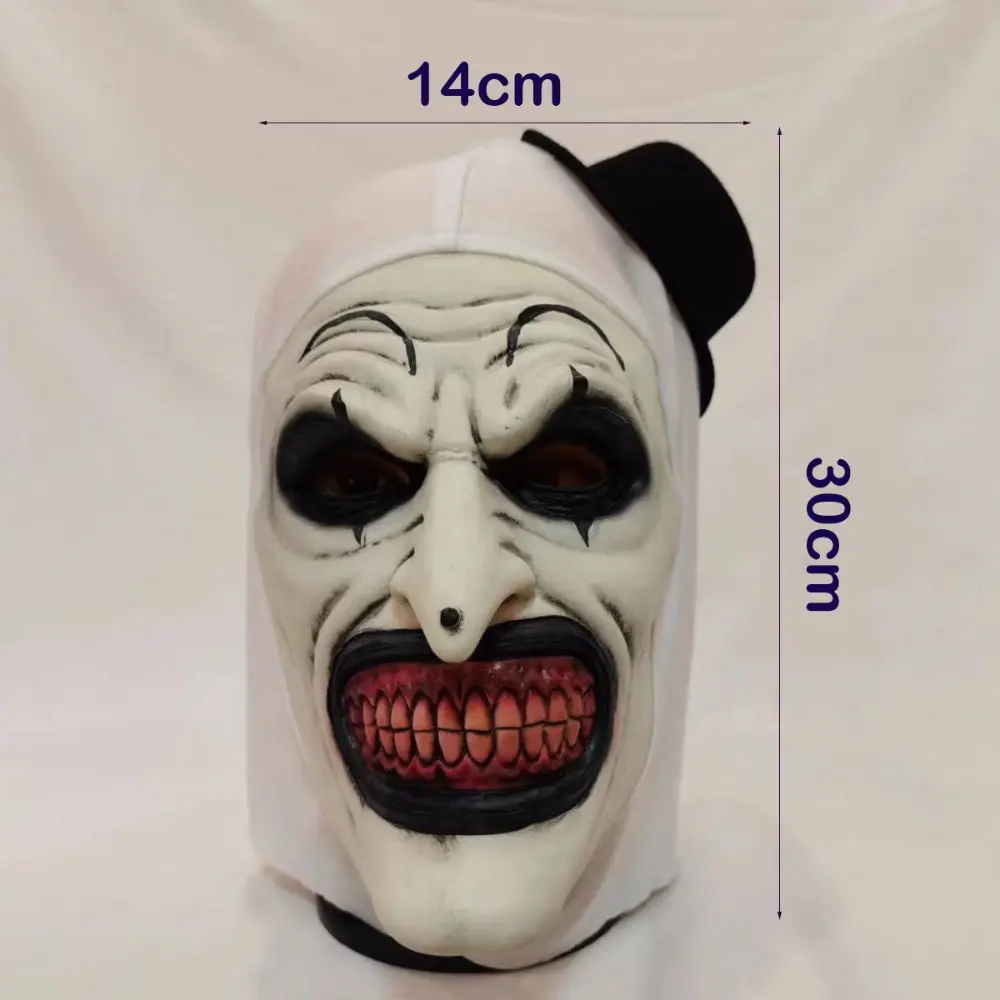 Hochwertige Latex-Gruselmaske für Cosplay, realistische Unisex-Halloween-Clown-Maske, blutige Requisiten für Geisterhäuser – Detail 1