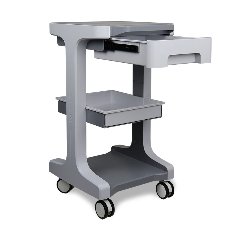 New Design White Medical Aesthetic Device Carts Acrylic Salon Beauty Spa Trolley Facial Machine Trolley Carts Dental Trolley