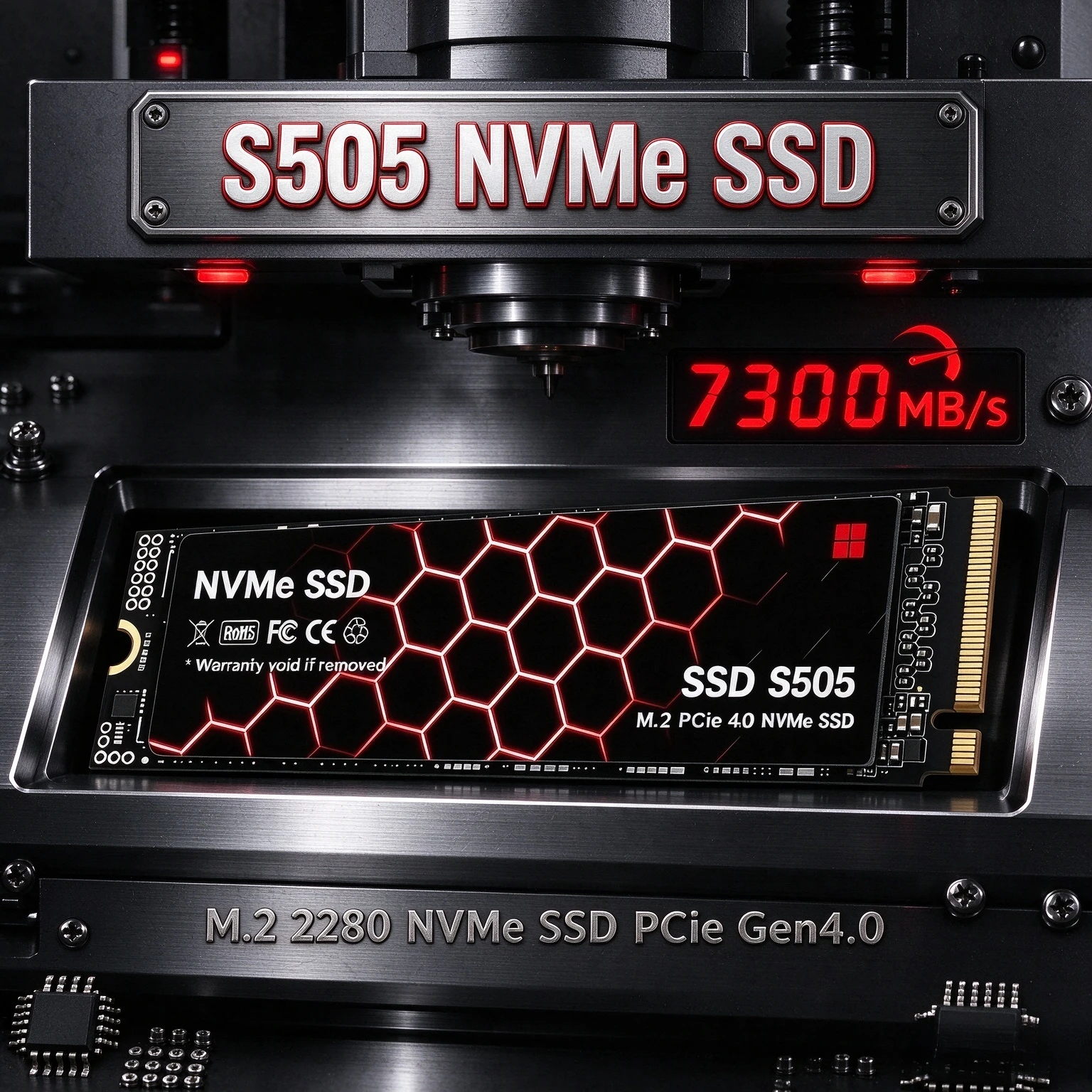 NEW S505 M.2 2280 NVMe SSD PCIe Gen4.0 x4 Up to 7300MB/s TLC 3D NAND Internal Solid State Drive for Laptop Desktop PS5