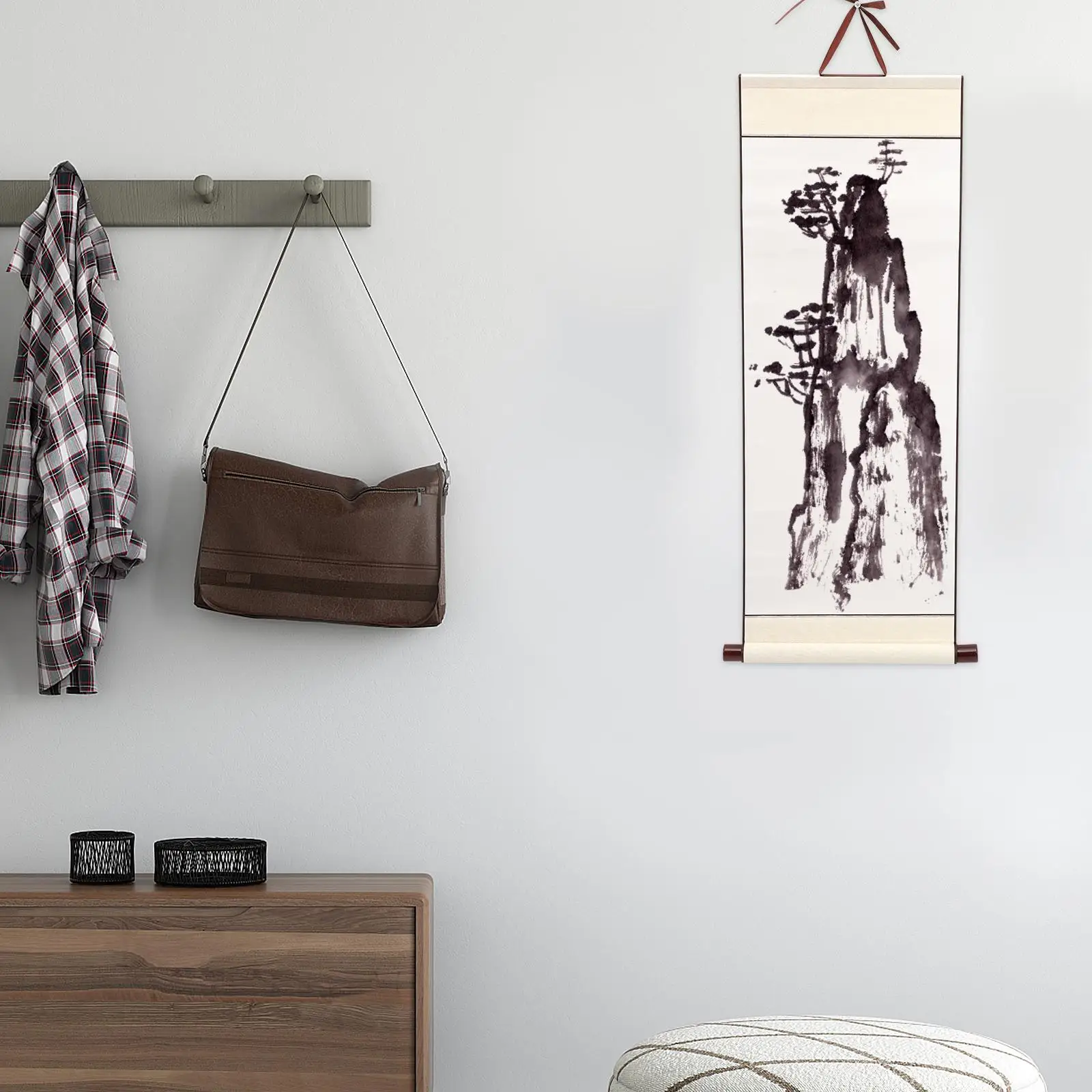 Blank Hanging Scroll 30x80cm Red Gold Simulated Rice Paper Chinese Calligraphy Xuan Paper Wall Decor Compact Size