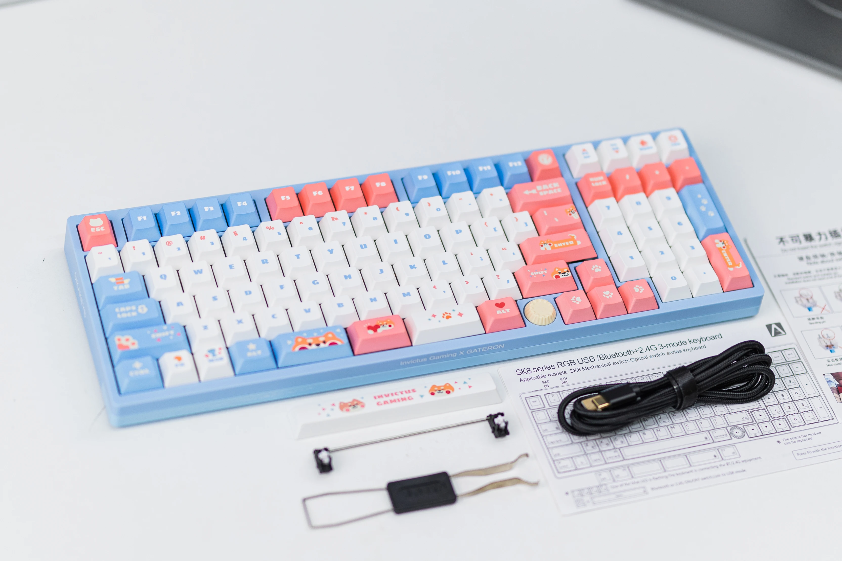 GATERON Co-branded iG 98 Gasket Customized Sweet time Three Mode Gaming Mini i Mountain Top Switch 95% Mechanical Keyboard