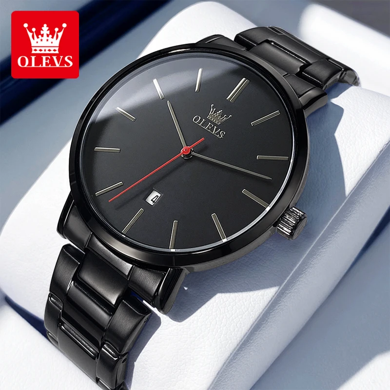 

OLEVS TY701 Simple Fashion Man Watch Stainless Steel Waterproof Auto Date Men's Quartz Wristwatch Classic Business Watch for Men