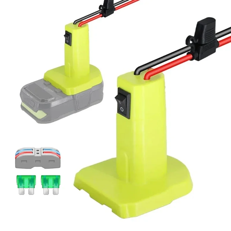 Adaptador Power Wheels para Ryobi Conector Faça Você Mesmo Interruptor Embutido Fusível Ferramentas Bateria 18v